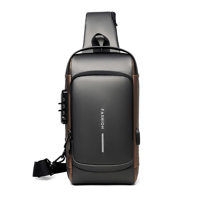 Designer Multifunction Anti-Theft USB Shoulder Bag – Travel Crossbody Messenger Sling Chest Bag for Men, Luxury Brand