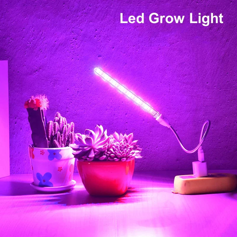 USB 5V Full Spectrum LED Grow Light with Flexible Hose for Indoor Plants, Greenhouse, Seedlings, and Hydroponics