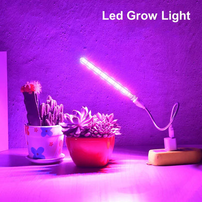 USB 5V Full Spectrum LED Grow Light with Flexible Hose for Indoor Plants, Greenhouse, Seedlings, and Hydroponics