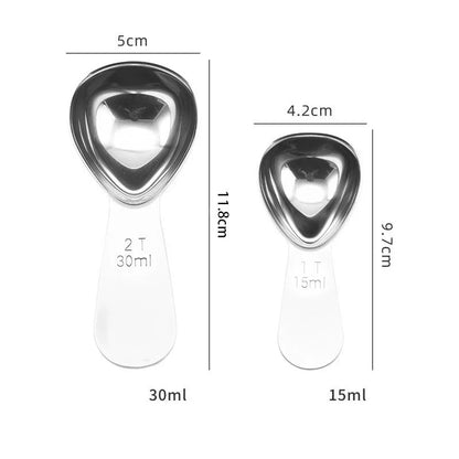 Stainless Steel Coffee Measuring Spoons — Graduated 15ml & 30ml Scoop for Beans, Tea, Sugar & Barista Tools