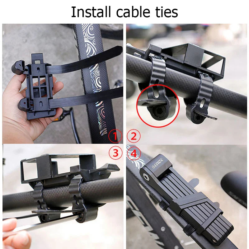 Folding Bicycle Chain Lock – Portable Anti-Theft E-Bike Cable Padlock, Compact Safety Lock for Bikes
