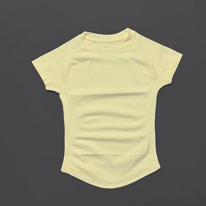 Women’s Seamless Sports Top – Short Sleeve Slim Fit Yoga & Gym Running Fitness Activewear T-Shirt Athletic Workout Tee