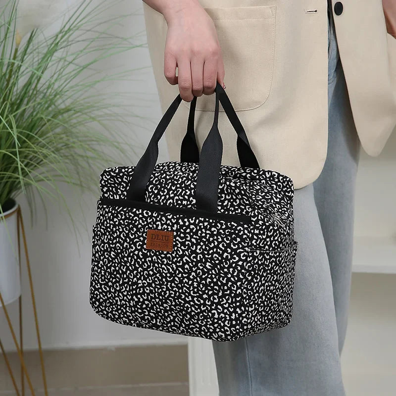 Thickened Nylon Insulated Lunch Bag – Large Capacity Portable Lunch Box with Aluminum Foil Lining for Work, Picnic, or School