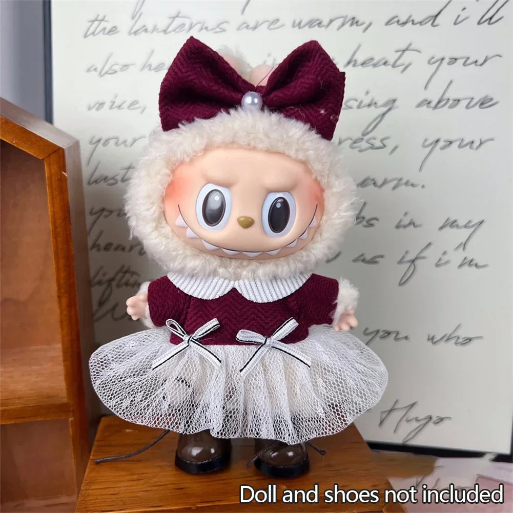 15-17cm Mini Labubu Doll Clothes — Idol V1 V2 Stylish Sports & Leisure Outfit Set | Doll Clothing Gift