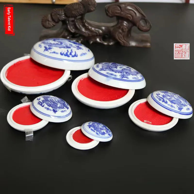 Authentic Chinese Calligraphy Inkpad – Red Cinnabar Seal Printing Mud in Ancient Style Ink Box
