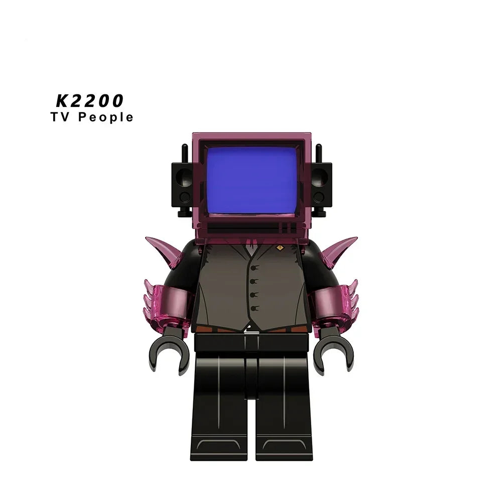 KDL Skibidi Toilet Man Anime Block Figures – TVMan, Titan, Cameraman & Speakerman Model Toy Gift for Kids