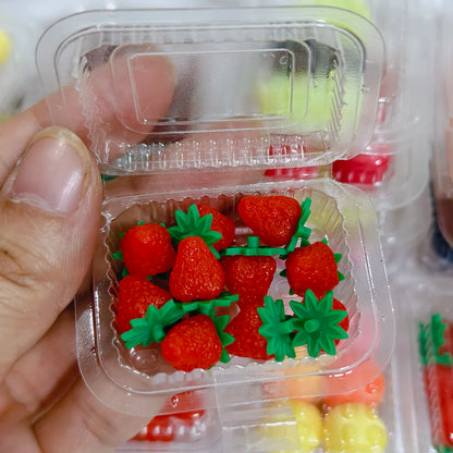 1/6 Miniature Dollhouse Fruit Set – Mini Peach & Grape with Box for Blythe, OB11, BJD Dolls