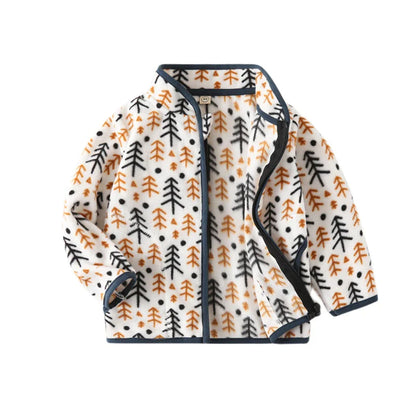 Jumping Meters Dinosaur Zipper Jacket – Kids Fleece Coat with Pockets, Fashionable Outerwear for Boys & Girls