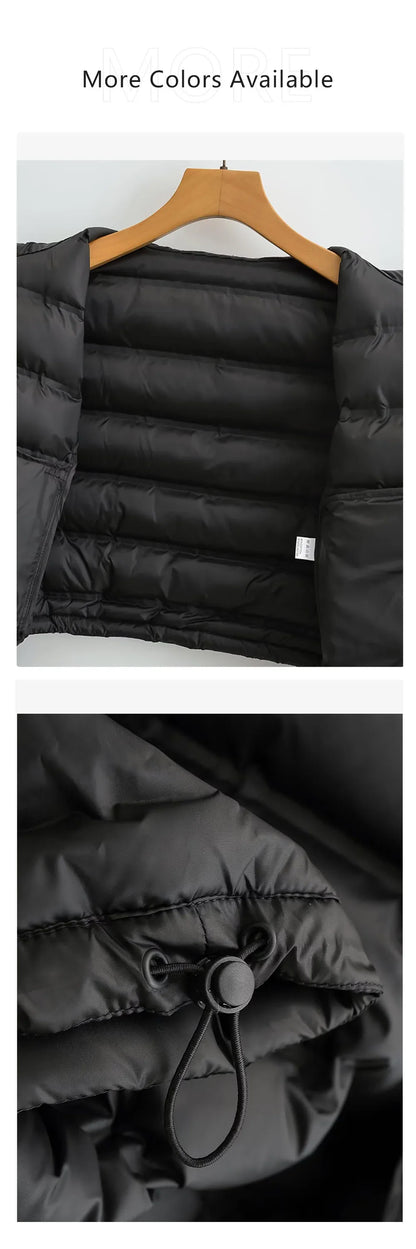 2024 Women’s Autumn & Winter Splicing Cotton Jacket – European & American Style Fashionable Short Outerwear