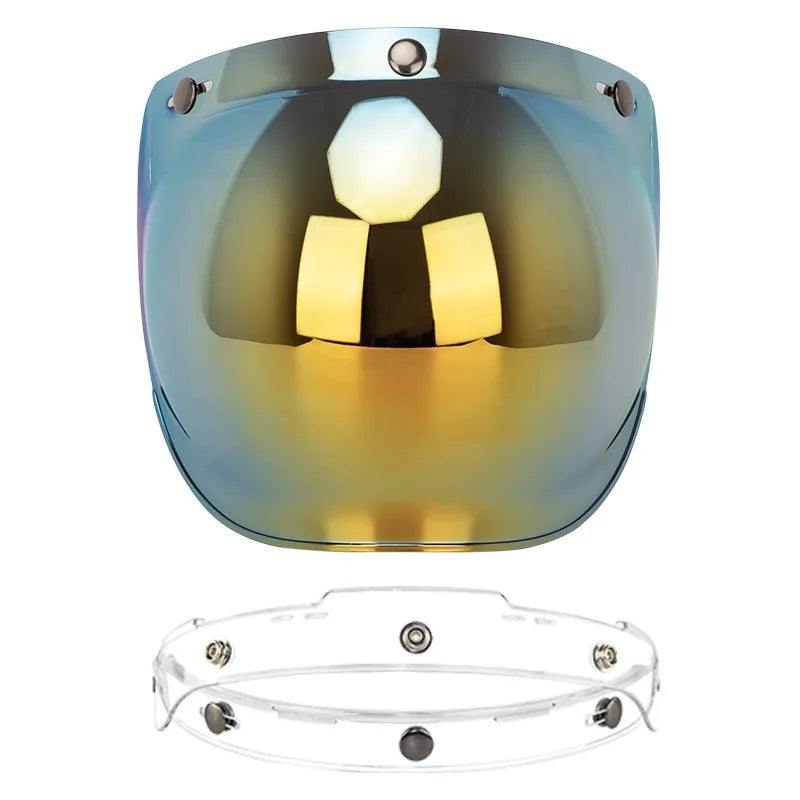 Motorcycle Helmet Bubble Visor – Anti-Fog UV Protection HD Lens for Retro Open Face Helmets
