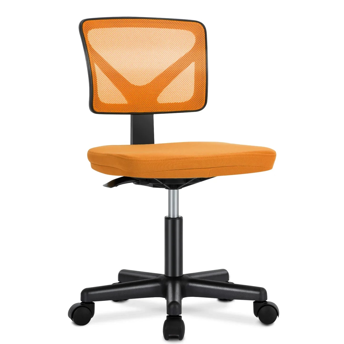 Mesh Armless Office Chair – Low Back with Lumbar Support, Adjustable Height, 360° Swivel & Wheels