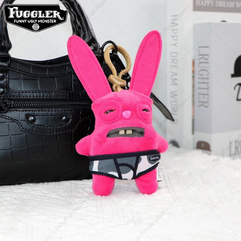 Original Fuggler Ugly Teeth Plush Keychain – Wide-Eyed Monster, Alien & Rabbit Peluche Pendant Toy
