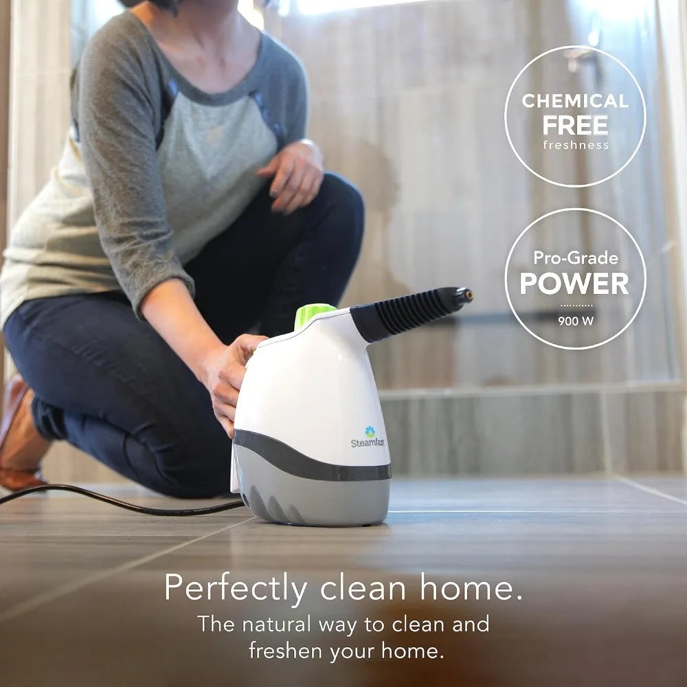 Handheld Steam Cleaner – 6 Accessories Included, Quick Heat-Up, Removes Dirt, Grime & Grease, White