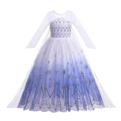 2026 Girls Princess Costume Dress - Elsa, Anna, Snow White, Aurora, Moana, Rapunzel, Mermaid & Belle Carnival Cosplay Party Outfit