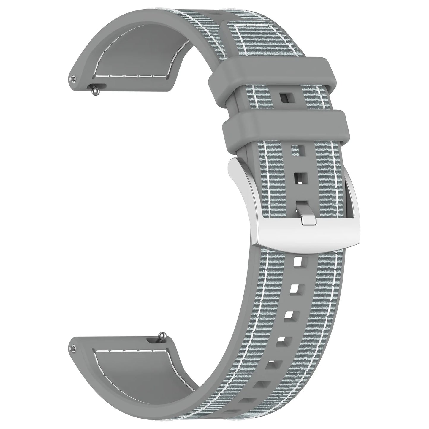 22mm Silicone & Nylon Composite Watch Band for NORTH EDGE APACHE-46 Smartwatch – Sport Replacement Bracelet Strap Correa