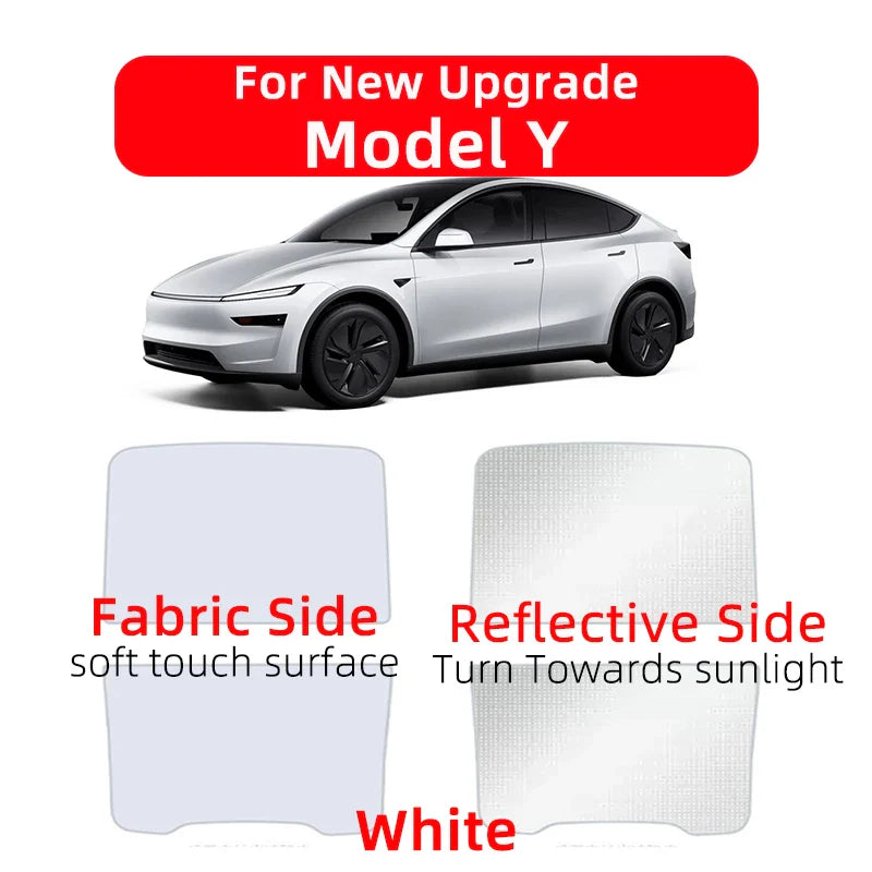 Upgraded Ice Cloth Buckle Sun Shades for Tesla Model 3 & Y (2021-2025) – Front & Rear Glass Roof Sunroof Skylight Covers