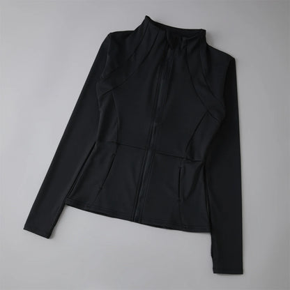 Women’s Sports Windbreaker Jacket — Long Sleeve Workout Top, Running Sweatshirt, Yoga Activewear