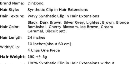 DinDong 32" Clip-In Hair Extensions — 210G Synthetic Wavy, Heat Resistant, 613# Blonde & 19 Colors