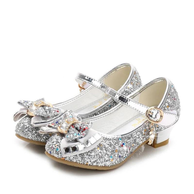 Children’s Princess Sandals - Girls’ Bowtie High Heel Wedding & Dress Shoes