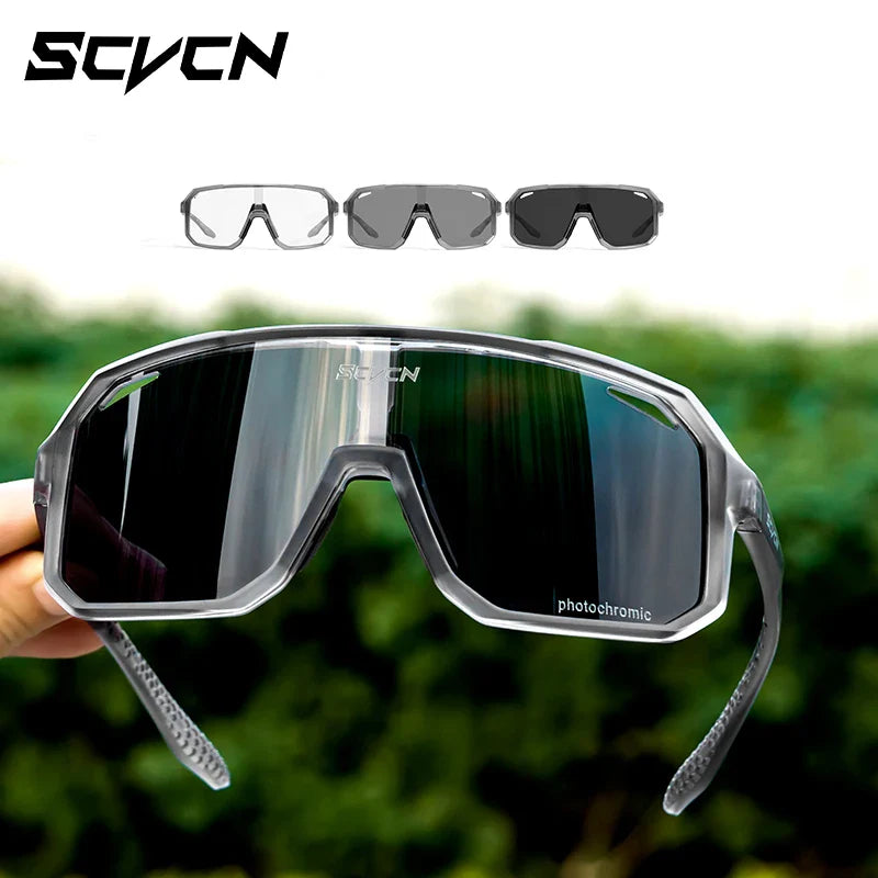 SCVCN Photochromic Cycling Glasses – UV400 Sports Sunglasses for Bike, Mountain, Golf, Baseball – Men and Women