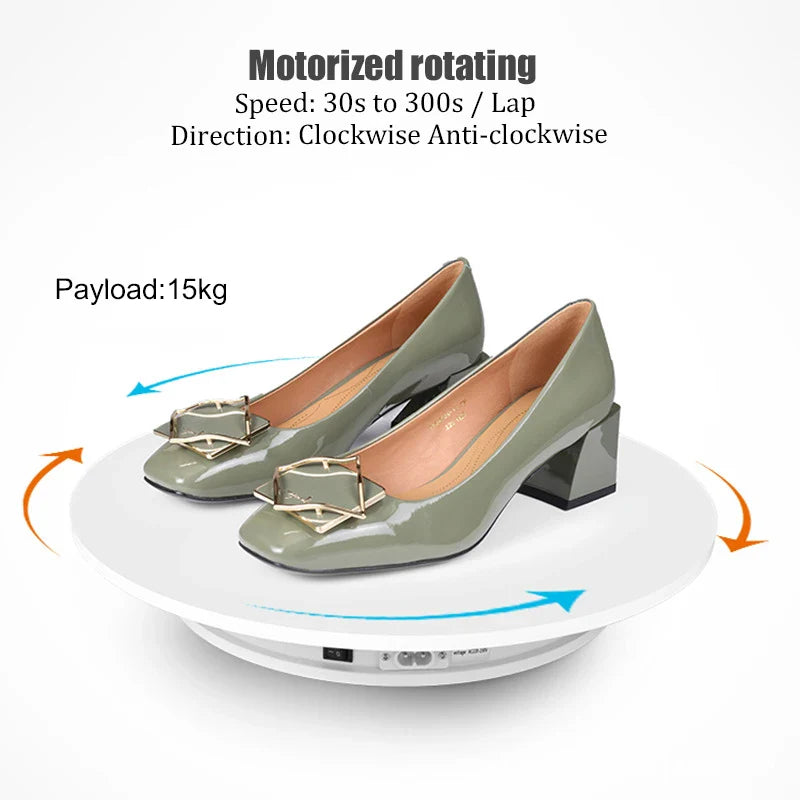 BFOLLOW 20/30/40cm Remote Control Electric Turntable – 360° Rotating Rechargeable Mirror Display Stand for Photography & Video