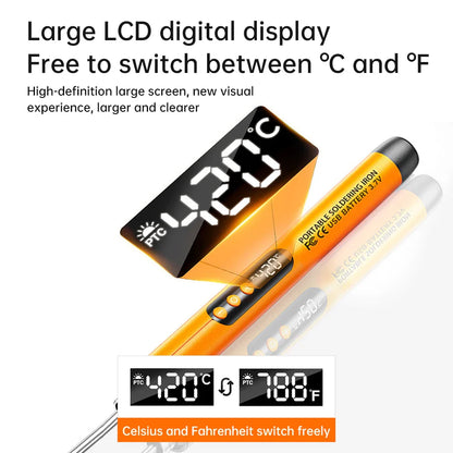 USB Digital Soldering Iron – Adjustable Temperature 300–450℃ Type-C Rechargeable 1000mAh/800mAh Battery Intelligent Portable Solder Welding Tool