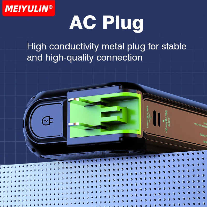 Magnetic Wireless Power Bank 20000mAh - Large Capacity Fast Charger with AC Plug, External Spare Battery for iPhone