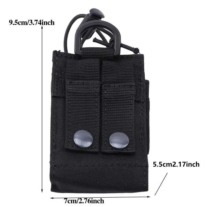 DIZETION Tactical Radio Pouch - MOLLE Nylon Walkie Talkie Holder & Hunting Interphone Hanging Bag