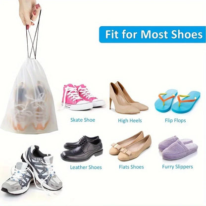 5/10/20PCS Portable Drawstring Shoe Storage Bags — Waterproof Transparent Eco Travel & Makeup Organizer Bags