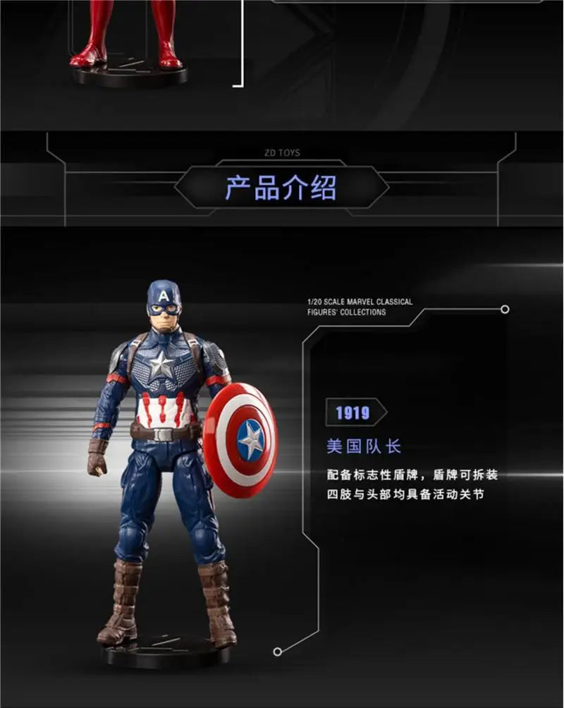 ZD Toys Avengers Legends Action Figures – Iron Man, Spider-Man, Thor, Captain America, Thanos, Hulk, War Machine Gift Set