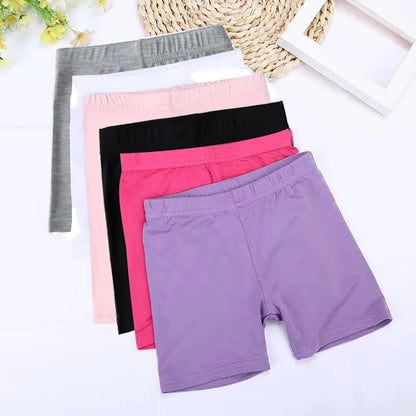 6-Piece Girls Modal Shorts Set - Soft Skin-Friendly Summer Basic Kids Bottoms