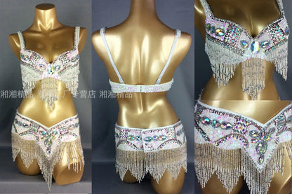Sexy Girl Belly Dance Costume Set – Bra & Belt Set in 10 Colors for Ladies Bellydancing