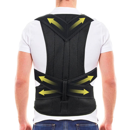 Adjustable Back Brace Posture Corrector Belt – Lumbar & Shoulder Support for Men & Women, Improve Scoliosis