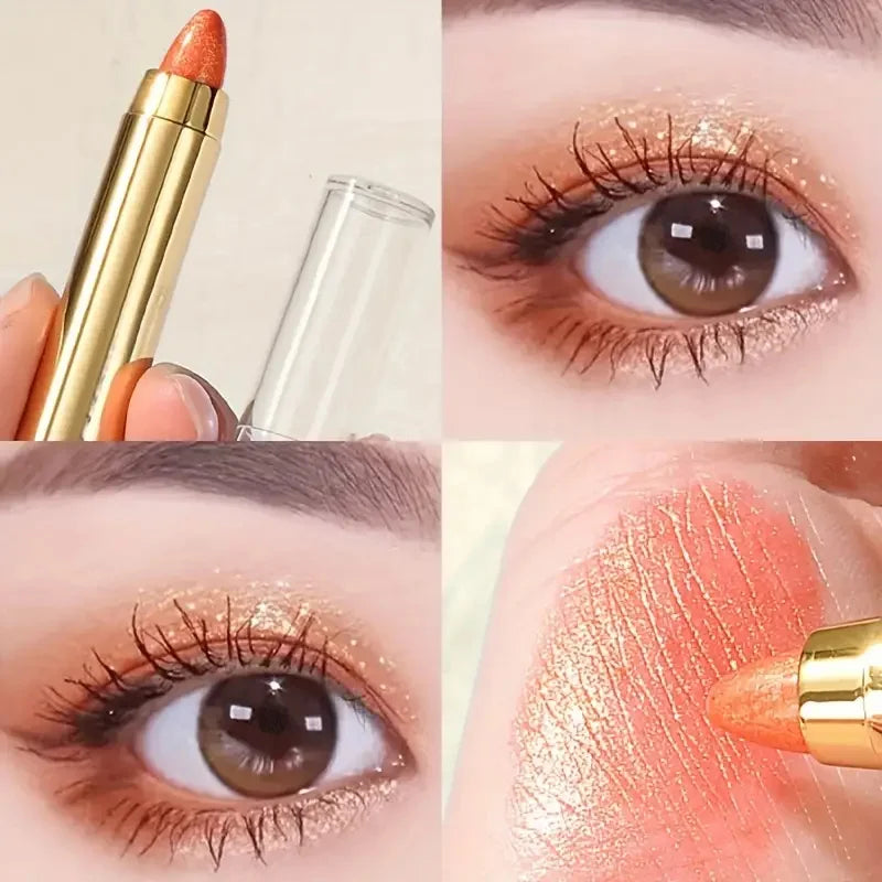 Double-Sided Eyeshadow Stick – Highlighter & Brightening Pen with Pearly Glitter & Matte Finish