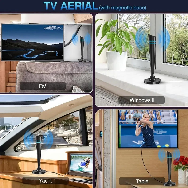 HD TV Antenna Long Range Reception - Indoor & Outdoor 4K/1080P Digital Antenna for Smart TV Local Channels