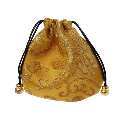 Silk Brocade Drawstring Gift Bags – Embroidered Jewelry, Coin & Candy Pouch for Wedding & Party Favors