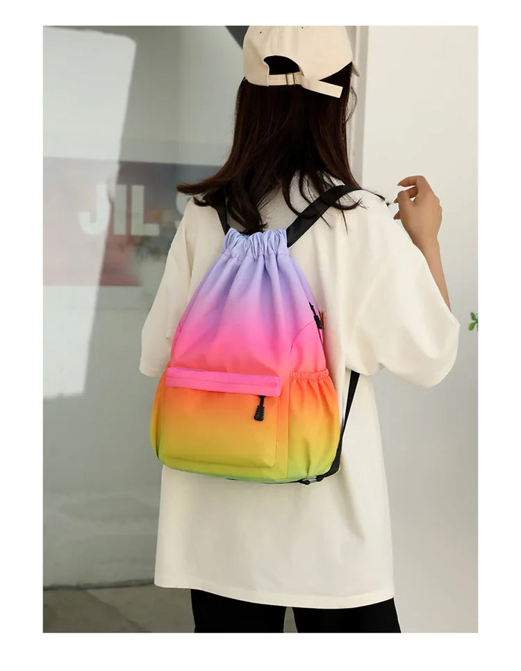 Bundle Pocket Waterproof Nylon Backpack — Portable Sports Bag for Outdoor, Camping, Swimming, Fitness, and School Use