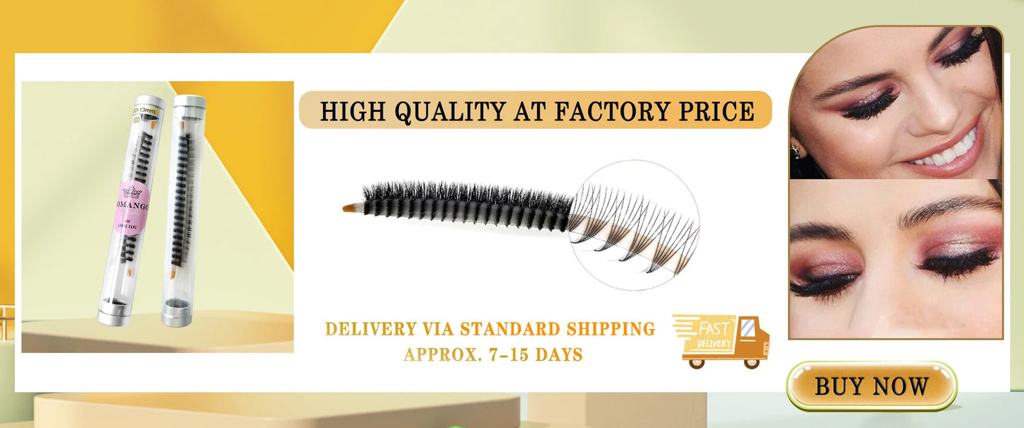 CoMango Faux Mink Eyelashes Extensions – 1D/2D/Y, C/D Curl Natural Russian Volume Soft PBT Lashes