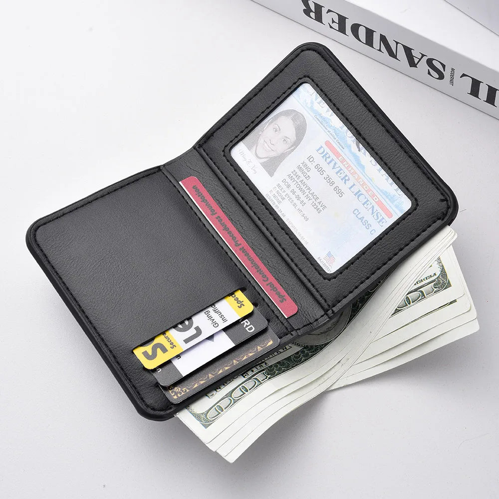 Ultra-Thin Mini PU Leather Credit Card Wallet – High-Quality Vertical Men’s Wallet Holder