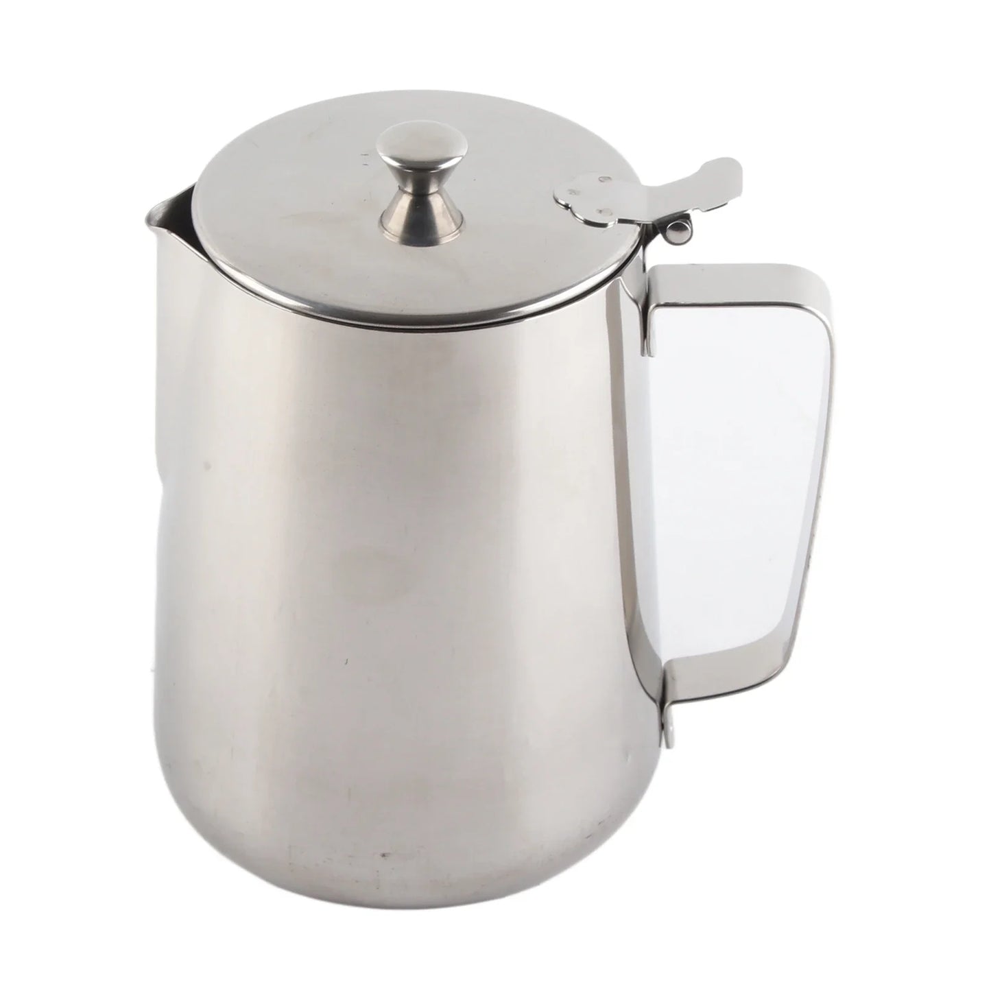 Stainless Steel Coffee Mug & Milk Frothing Pitcher with Lid – Latte Art Barista Cup for Coffee & Milk Drinks