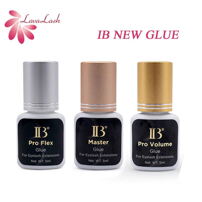 IB Pro Volume Eyelash Extension Glue — 1S Fast-Dry, Long-Lasting Korea Original Strong Cola Adhesive, 5ml for Fake Lashes
