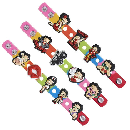 13pcs Fashion Girl Shoe Charms – Clog, Backpack & Wristband Accessories for Kids’ Gifts & Christmas