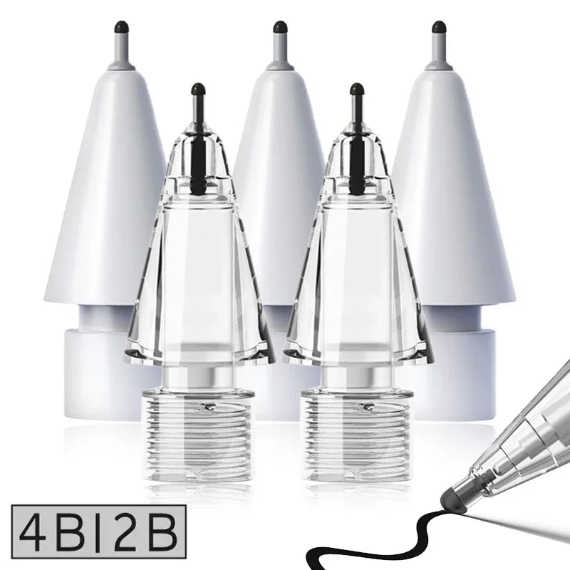 4X Replacement Tips for Apple Pencil 1 & 2 | Soft Silicone Protective Nibs for Touch Screen Stylus