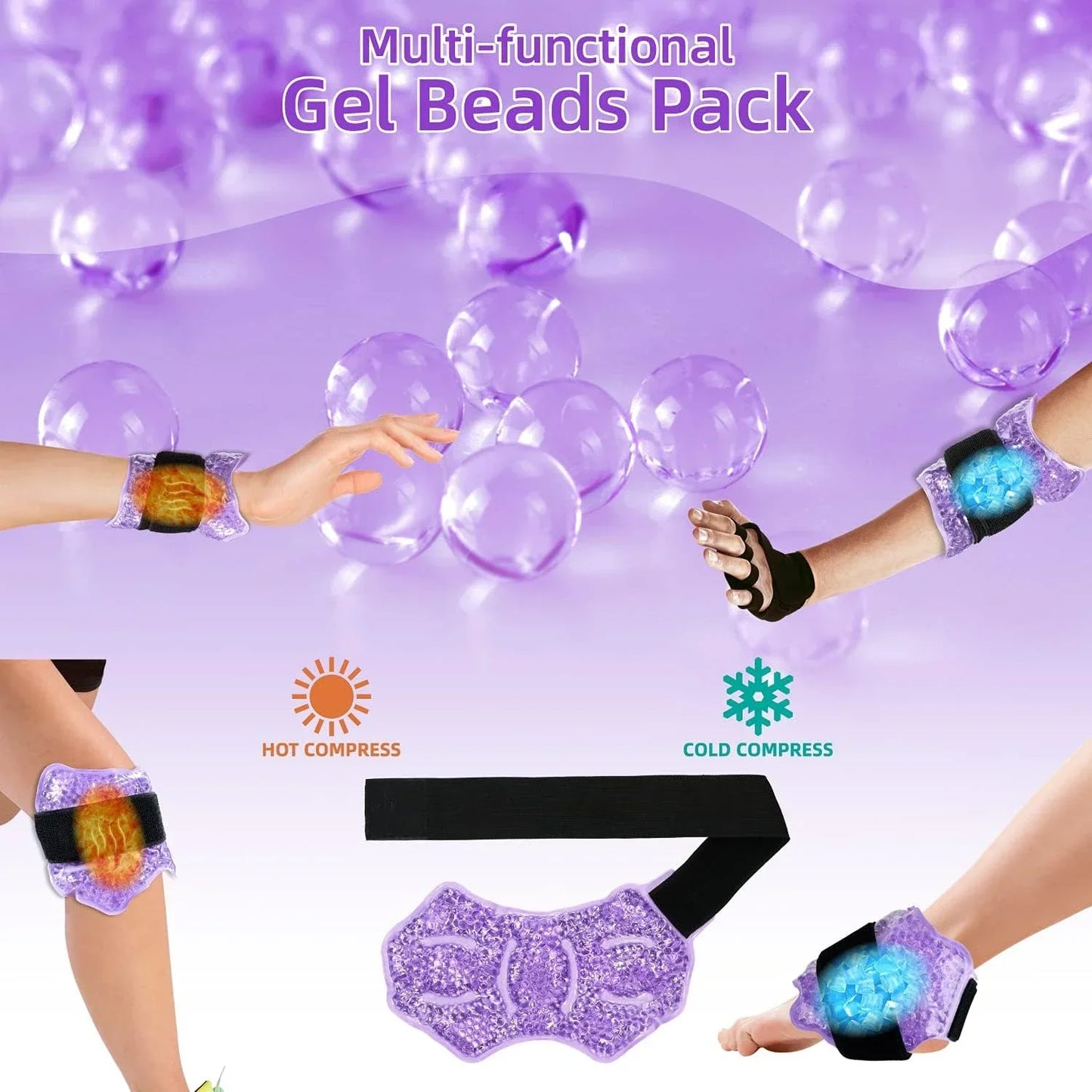 Ankle Foot Ice Pack Wrap — Reusable Gel Bead Pack for Injury Relief & Ankle Support