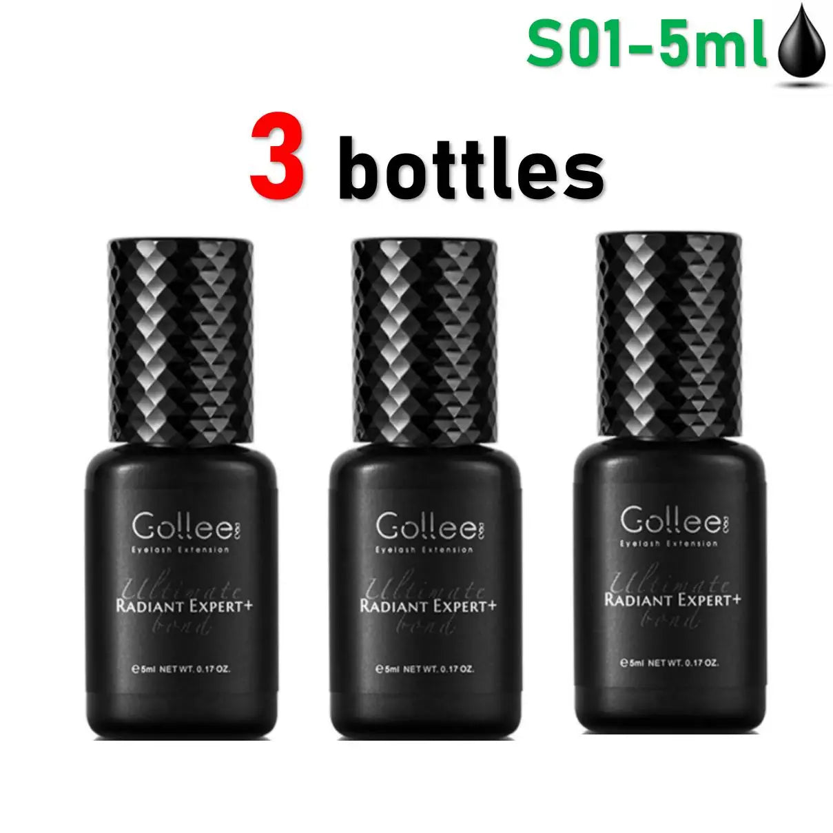 Gollee 0.5s Fast-Drying Eyelash Extension Glue – Waterproof Professional Adhesive for Salon Lashes