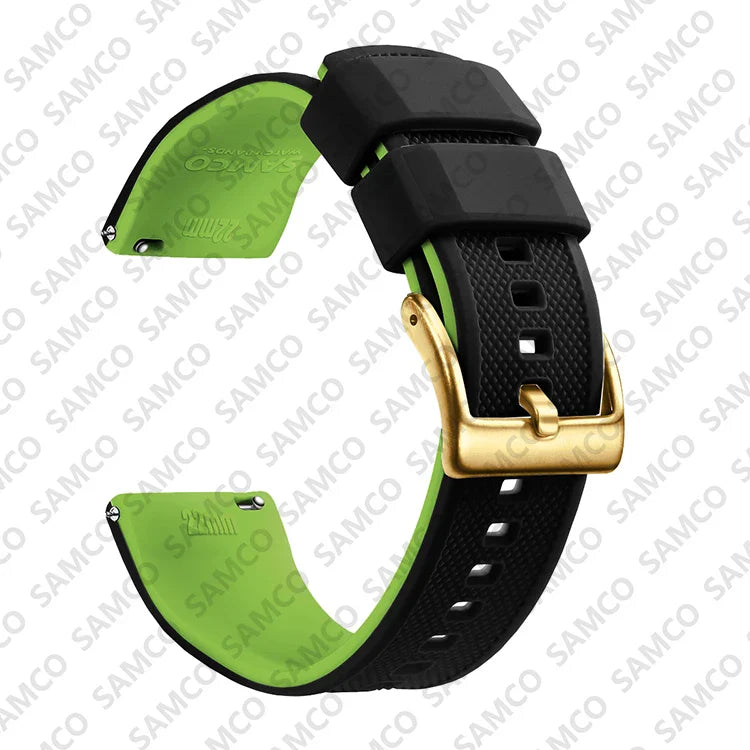 Premium Silicone Watch Band – Quick Release Rubber Strap, 18mm 20mm 22mm Replacement Watchband