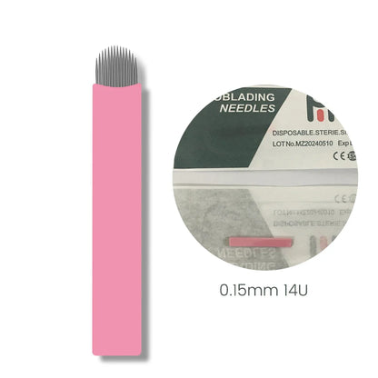 0.15mm Microblading Nano Blades — U-Shape Tebori Tattoo Needles for Permanent Makeup Eyebrow Pen