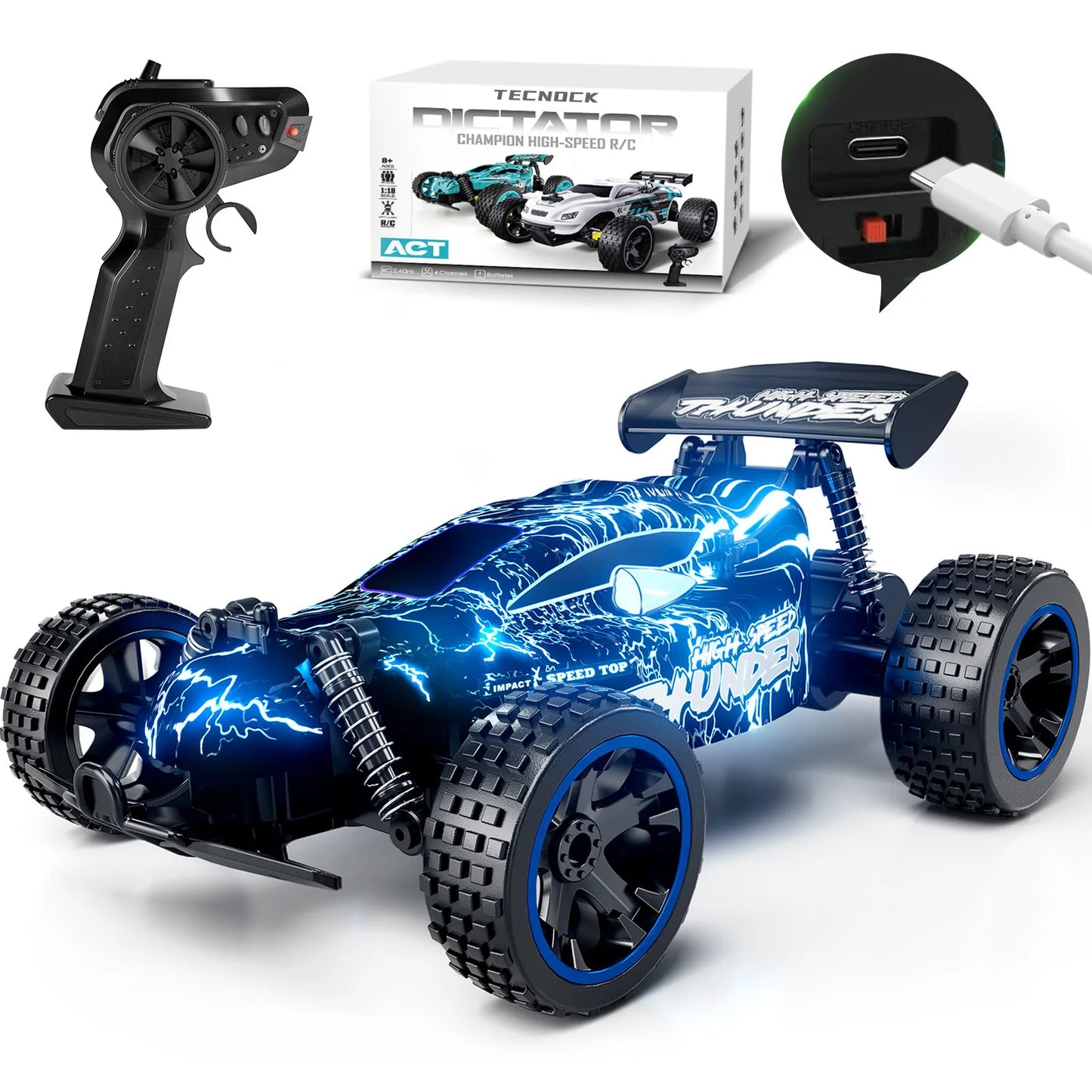 Sinovan 1:18 RC High-Speed Car – 20km/h Remote Control Drift Toy for Kids