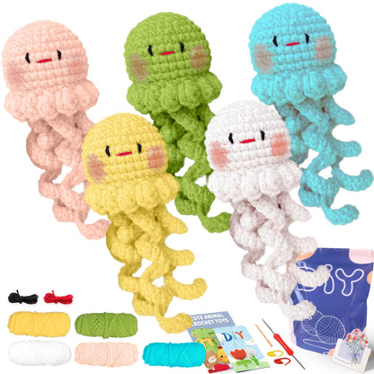 Animal Crochet Kit for Beginners - DIY Starter Set with Step-by-Step Knitting & Craft Supplies