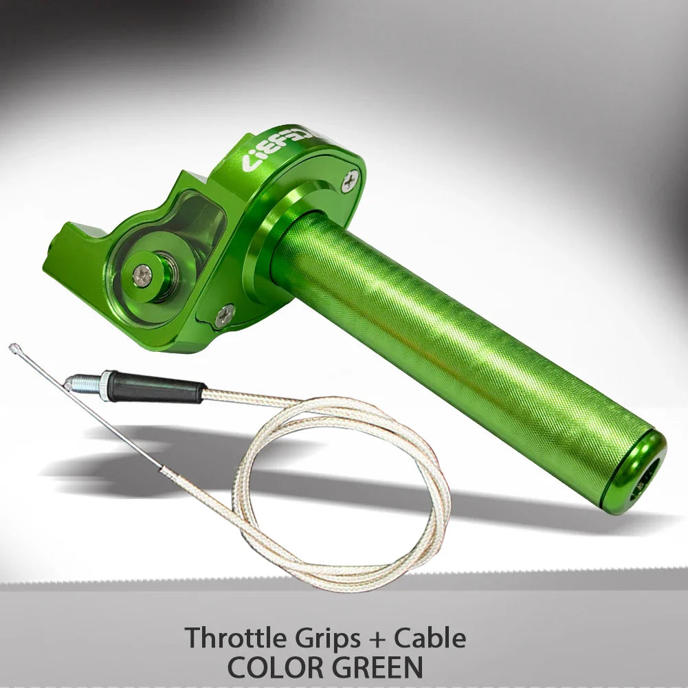 7/8" Quick Action Throttle Grip with Cable — Twist Gas Throttle Set for 50cc–150cc Motorcycle, Moped, Scooter, Bike (M10*1.5)